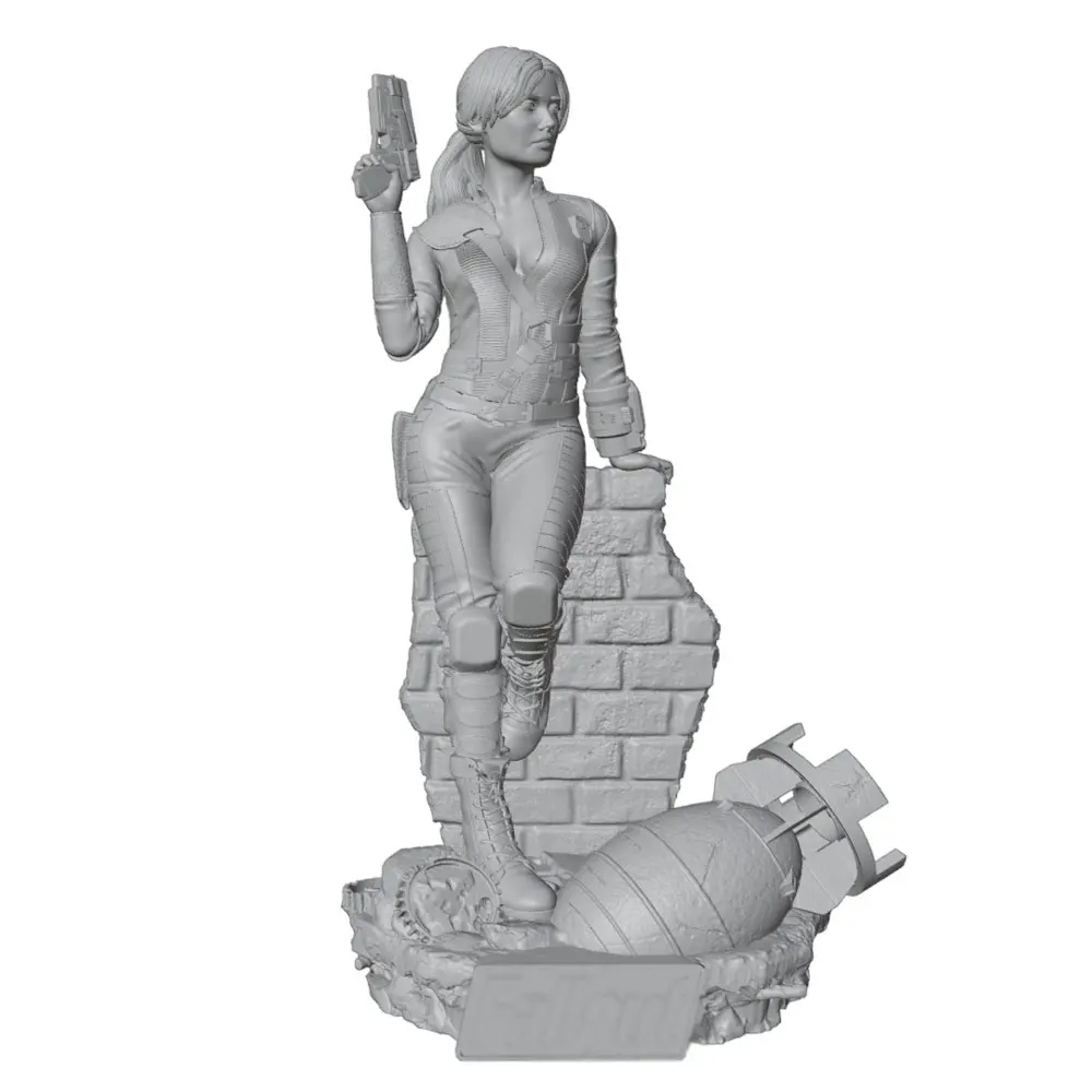 1/24/12/6 Battlefield Wreckage Female Warrior,Sexy Girl Resin Model Kit ,Miniature 3D Printed Grey Figure Statue,Unpainted