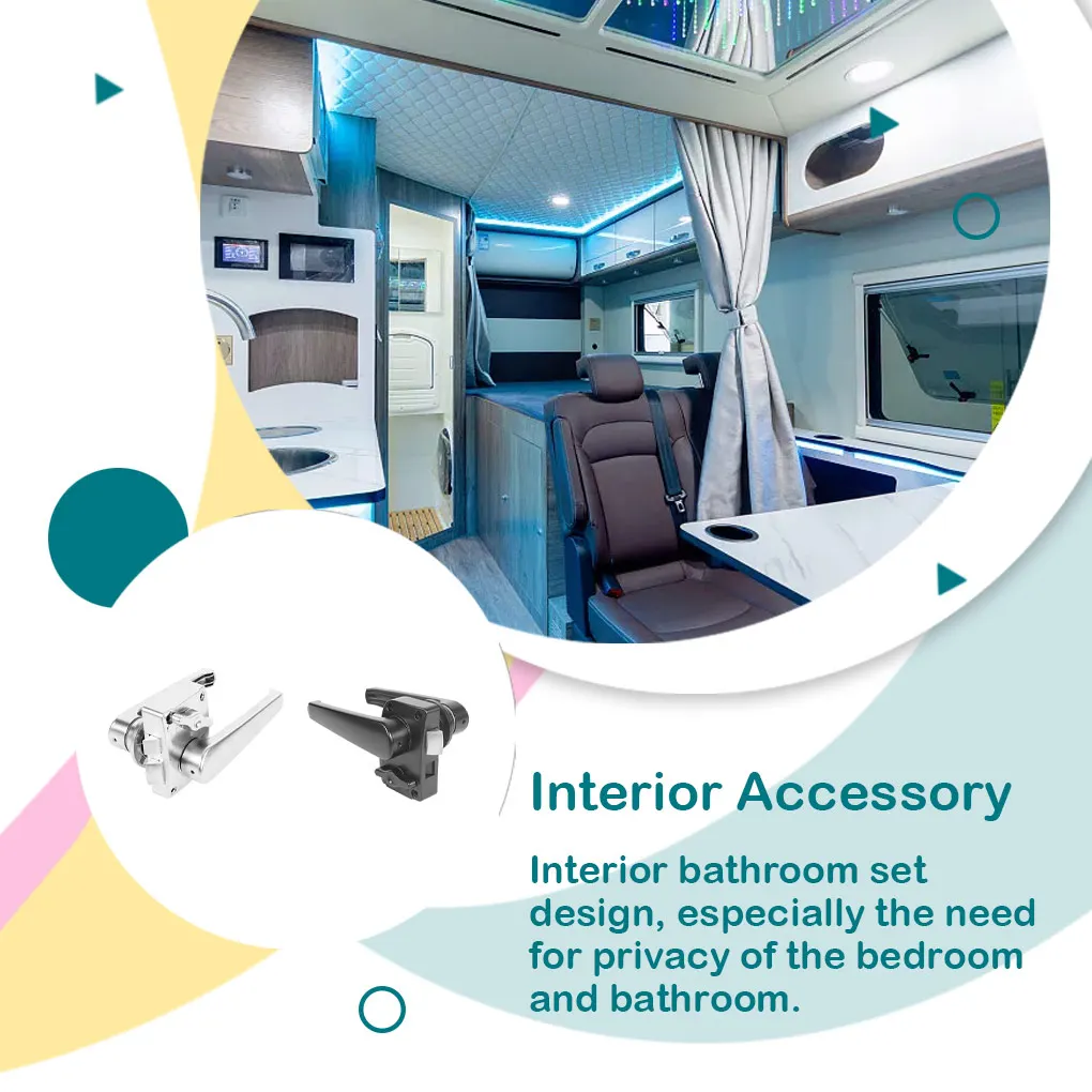 Door Lock Caravans Refit Toilet Latch Handle Safety Furniture Hardware Black Reverse Accessories Repairing Parts