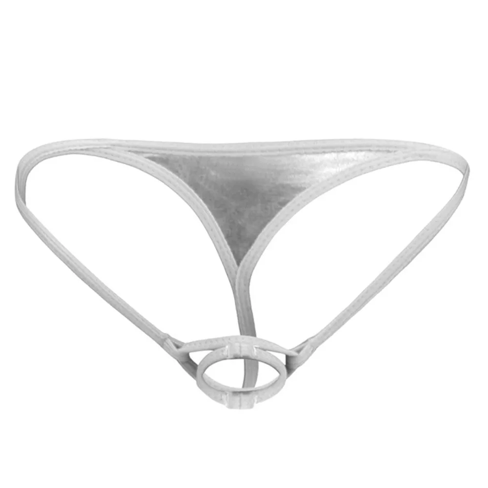 Sexy Mens Cock Ring Underwear Man Open Crotch G-string Hole Thongs Men Erotic Lingerie Crotchless Ultra-Thin G-Strings Panties