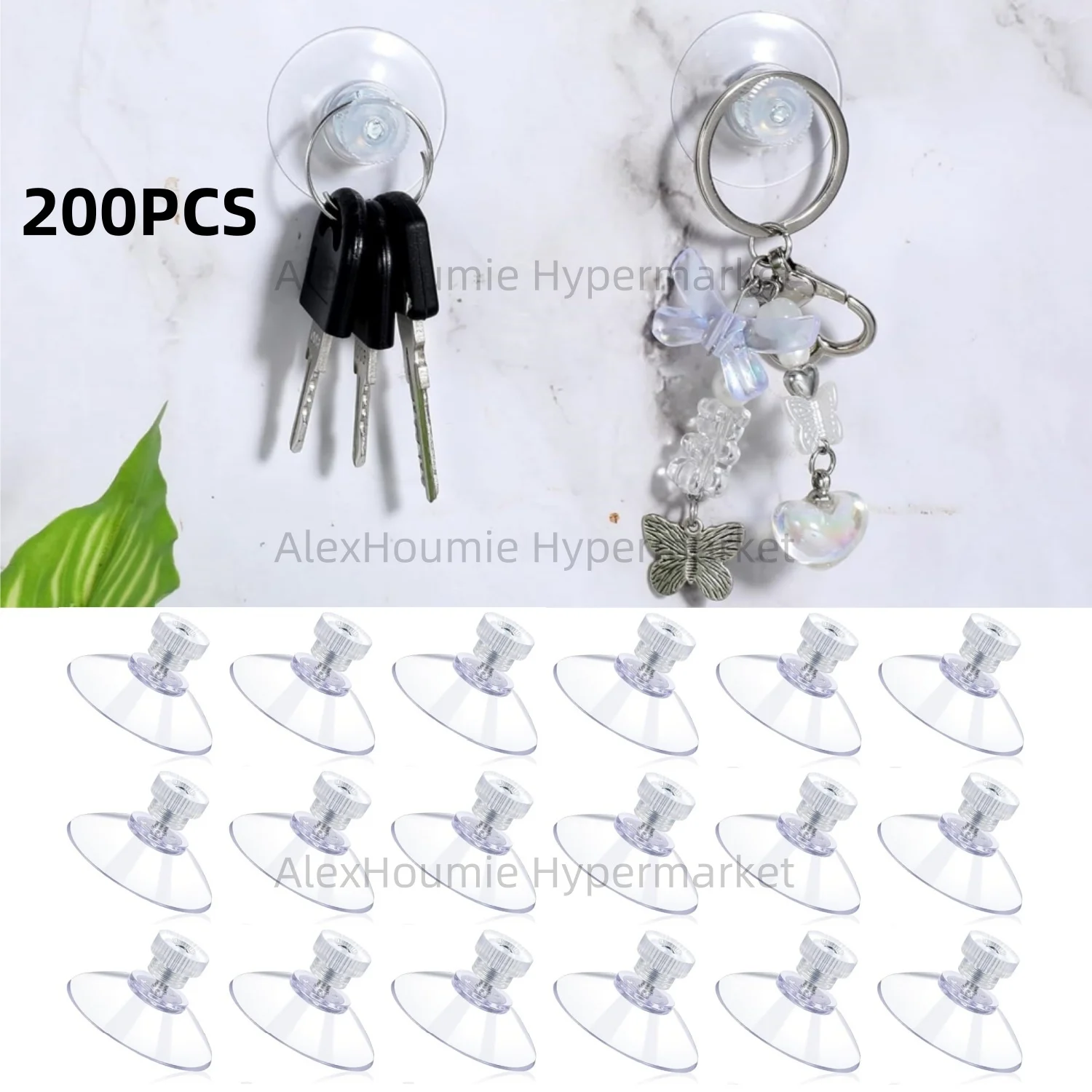 

200PCS Suction Cups with Nuts Metal Screw Rods Clear Screw Suction Cups for Glass Plastic Suckers with Screws Bathroom Car Shade