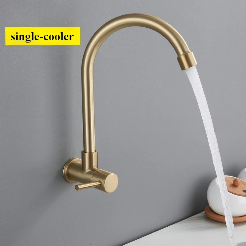 brushed-gold-sink-single-cold-faucet-single-basin-single-connection-raised-wash-basin-faucet-4-points-into-the-wall