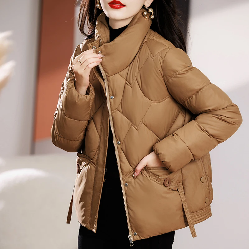 Winter Jackets Woman Parka 2024 Fashion Long Sleeve Thick Warm Women\'s Winter Coat Stand Collar Outerwears