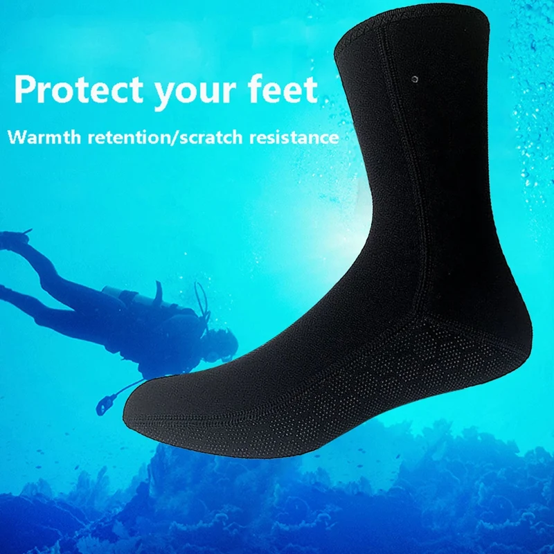 1Pair 5Mm Diving Socks Neoprene Beach Scuba Socks Water Sport Non-Slip Shoes Surfing Prevent Scratches Boot