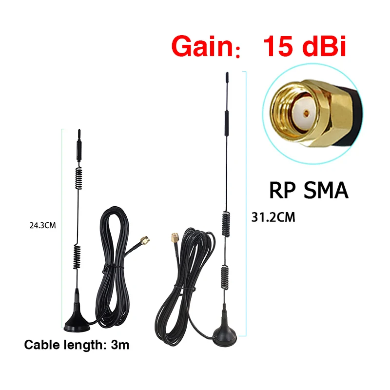 GWS 4G 10dbi SMA FEMale LTE Antenna  Aerial 698-960 1700-2700Mhz magnetic base 3M Sucker Antena wireless modem router repeater