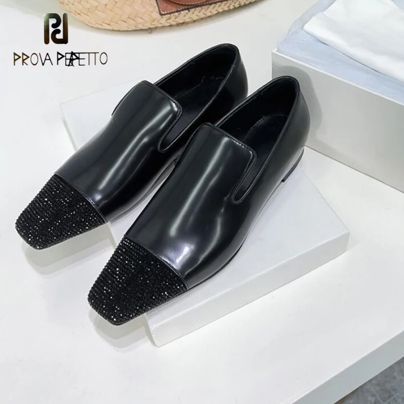 

2024 Spring Summer New Coming Loafers for Female Simple Style Black White Real Leather Hourse Hair Toe Slip on Deep Mouth Mules