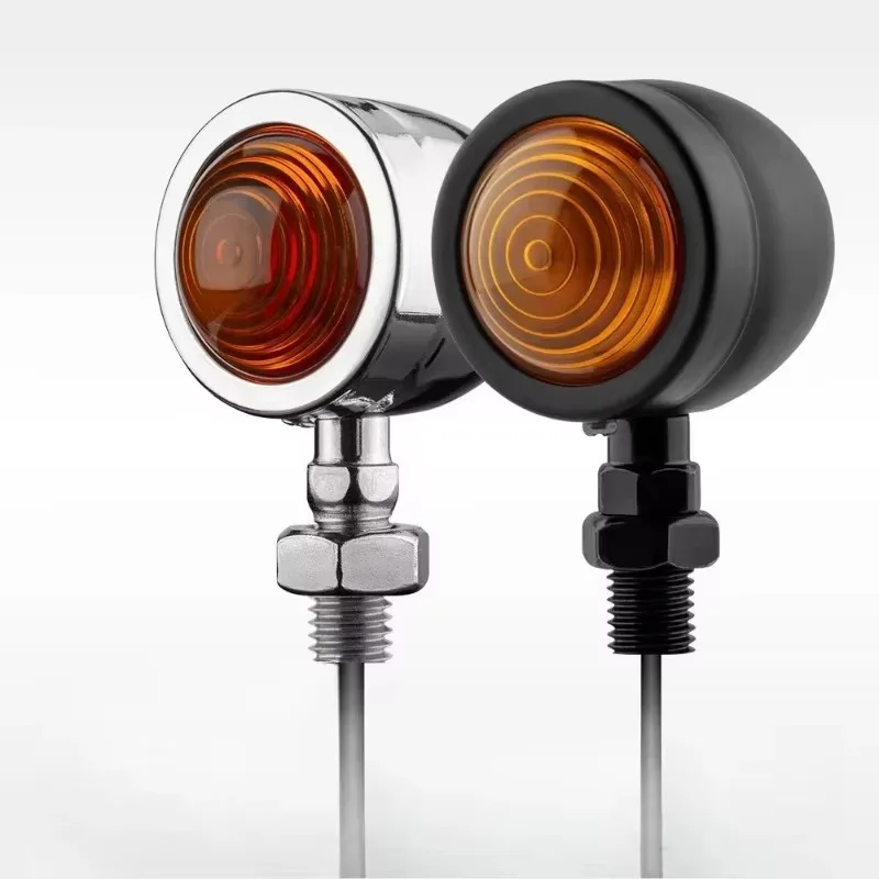 لكروم/أسود مؤشر ضوء رصاصة صغيرة هارلي المروحيات بوبر العالمي 1 زوج دراجة نارية بدوره إشارات