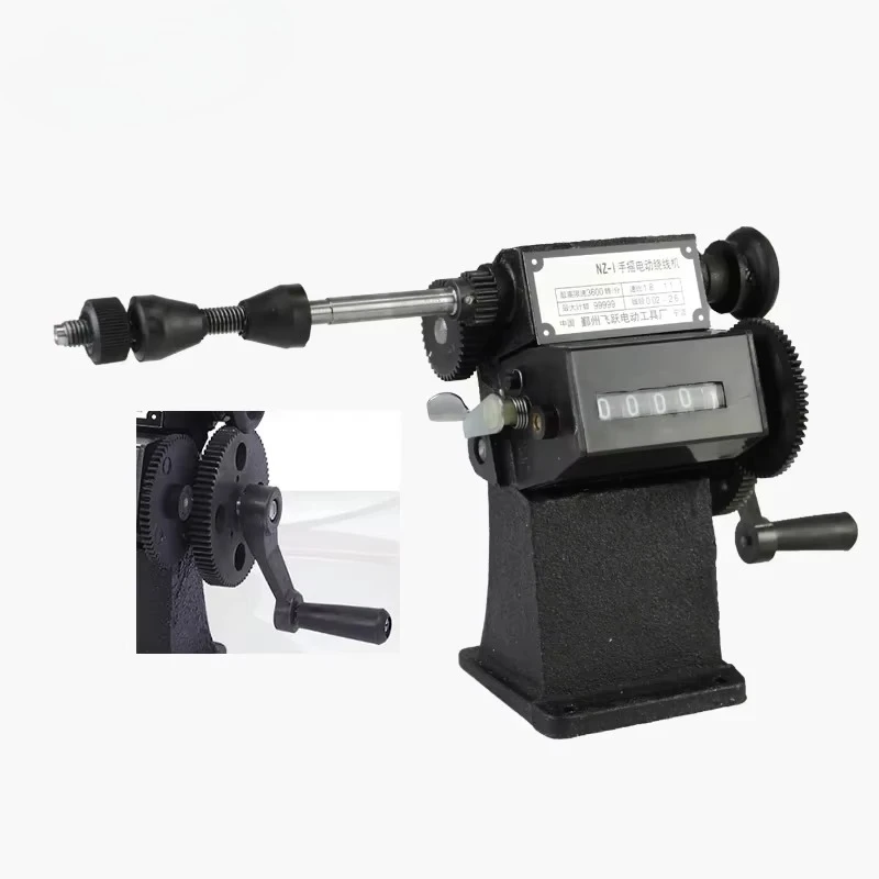 Dual‑Purpose Hand Coil Winding Machine, Portable Manual Wire Winder with 0‑9999 Digital Counting Function for Wire Processing