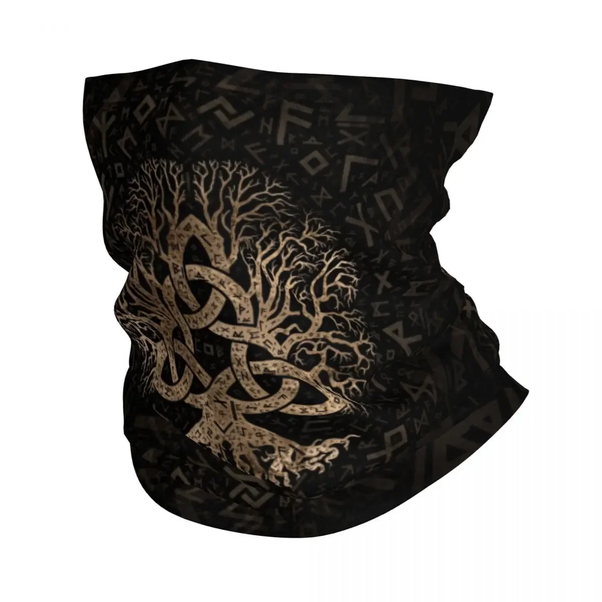 Tree Of Life With Triquetra Bandana Winter Neck Warmer Windproof Wrap Face Scarf for Ski Viking Norse Yggdrasil Gaiter Headband