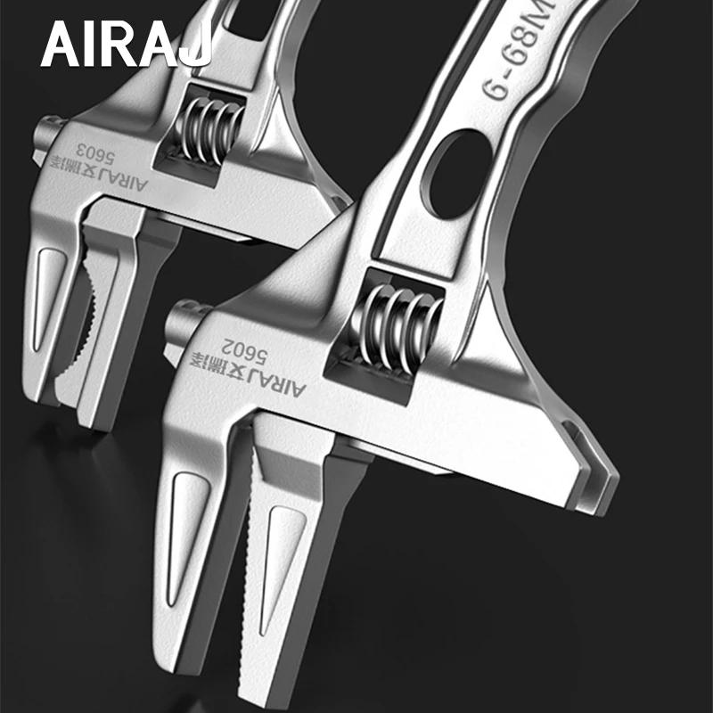 AIRAJ 1pc Adjustable Wrench Universal Monkey Spanner Multi-functionPlumbing Hand Tools, Nut Sink Wrench Bathroom Pipe Large Open