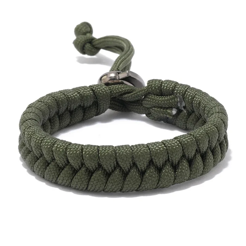 Adjustable Survival Emergency Bracelet Outdoor Camouflage Umbrella Rope Bracelet Men's and Women's Simple Hand Rope Bracelet