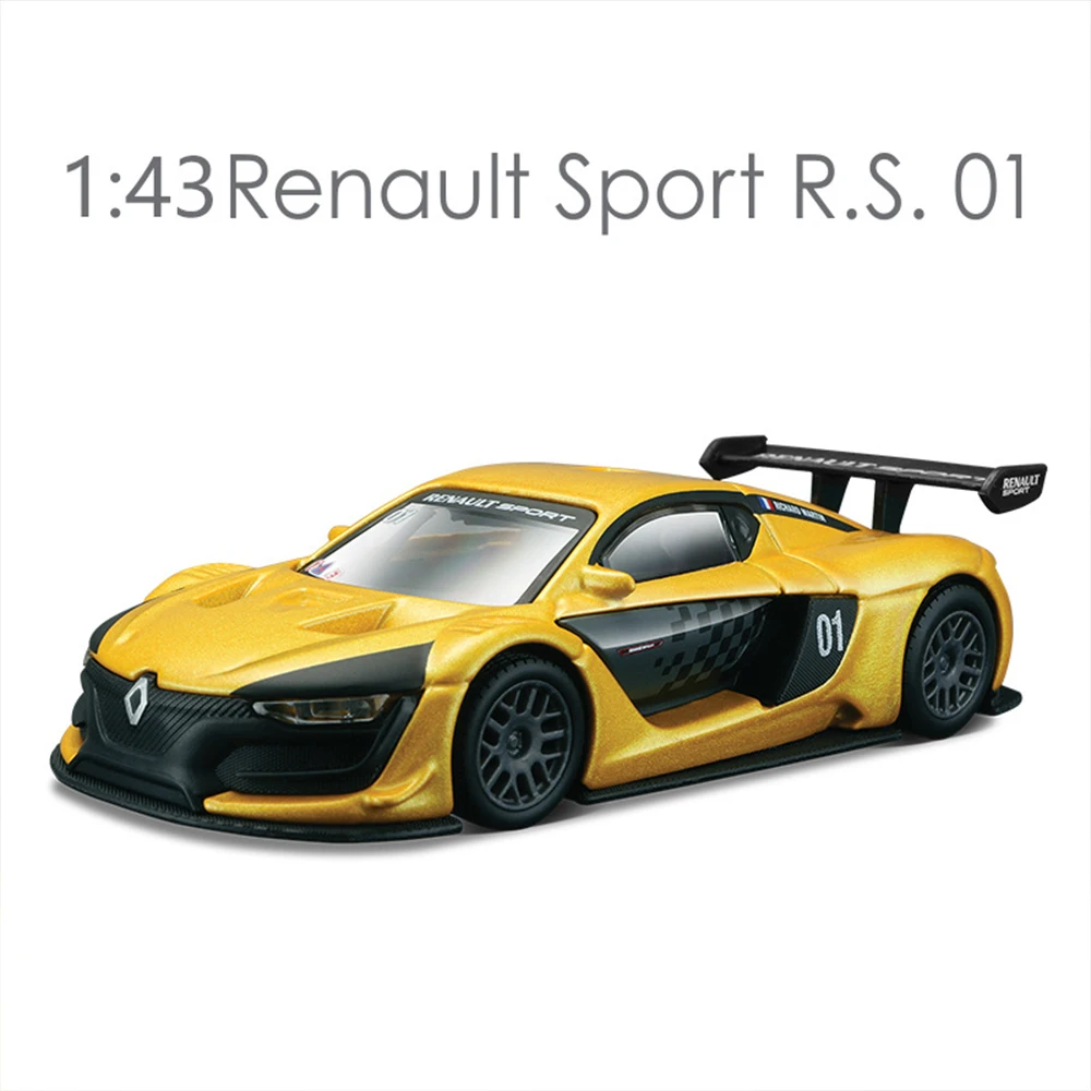 Bburago 1:43 Renault Sport R.S.01 Yellow/black Sport Car Alloy Model Car Diecast Metal Static Collection Toy Birthday Gift