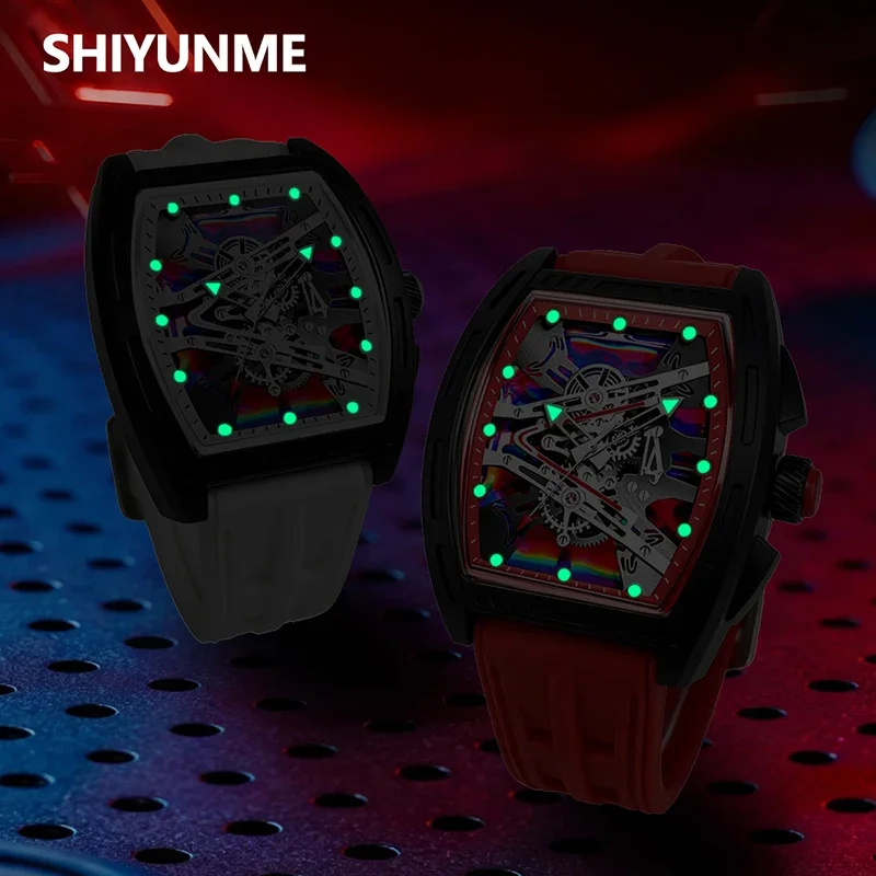 SHIYUNME Fashion Men's Quartz Watch Business Wristwatch Waterproof Silicone Strap New Sport Leisure Watches for Man Reloj Hombre