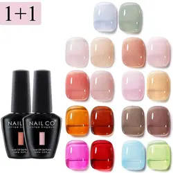 NAILCO 2PCS Jelly Color Gel Polish Set 15ml Semi-transparent Pink Nude Clear Color DIY Nail Art Gel Varnish Soak Off UV LED Gel