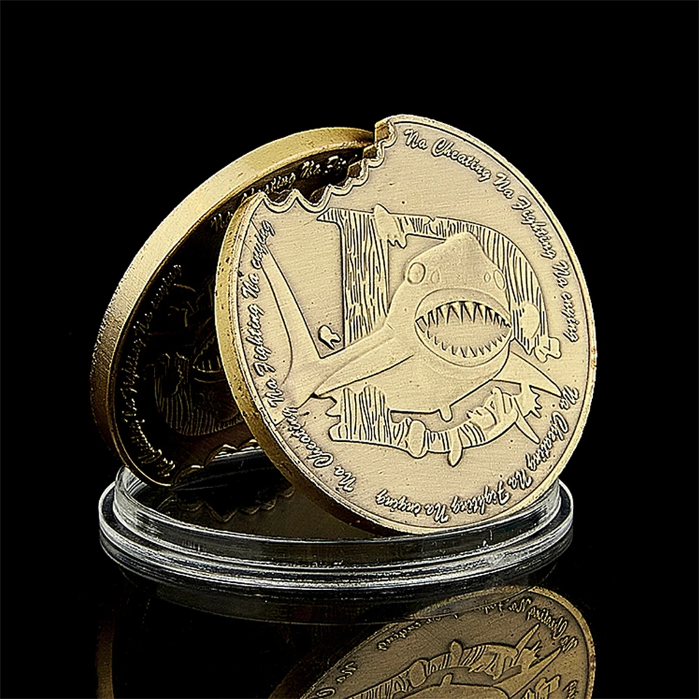 The Big White Shark Bronze Coin Na Cheating Na Fighting Na Crying Commemorative Coin Environment Protection