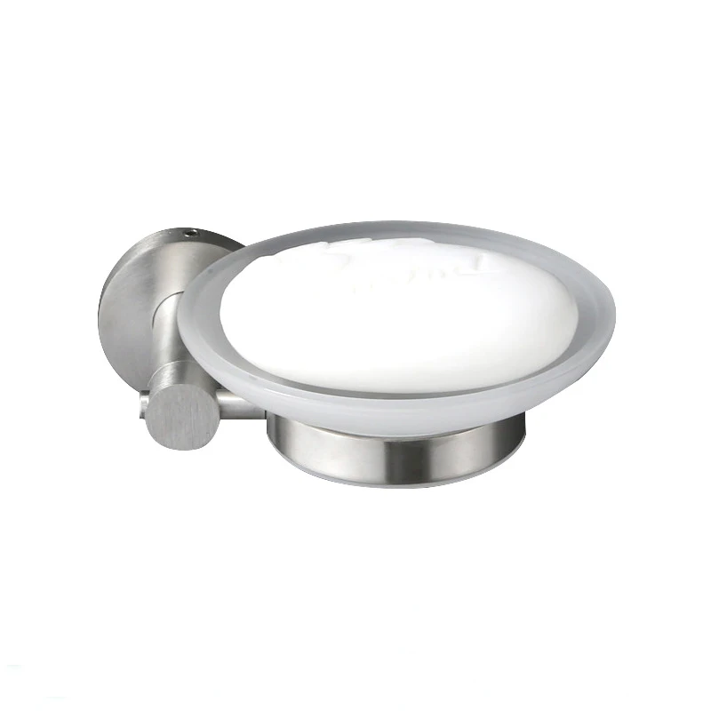 304 Stainless Steel Soap Basket Wall Mounted Soap Dish Bathroom Accessories Bathroom Glass Dish Soap Holder Brushed Nickel