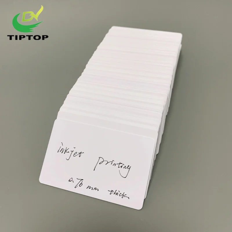 100pcs custom Tiptop UV inkjet printable identification employee blank plastic PVC id card for visiting