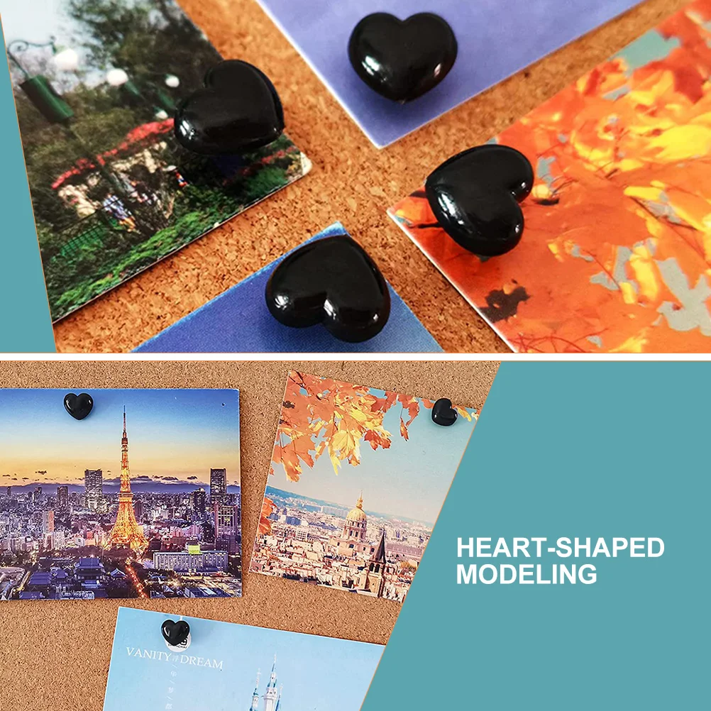

Heart Shaped Pins Thumb Tacks Pushpins for Board Map Tack Wear Resistant Fashion Craft Geography Lessons Travel