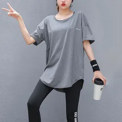 2024 Summer Motion Women New Loose Motion Letter Printing Fashion Large Size Round Neck Short Sleeve Comfortable All-match Tops