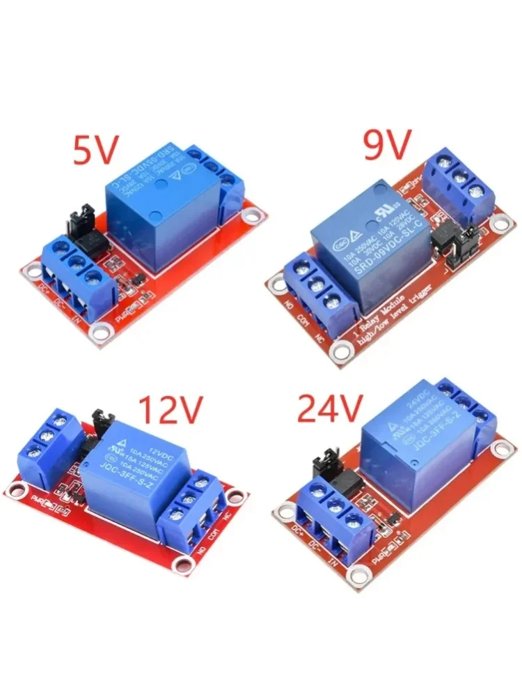 1-5 Stück DC 5V 9V 12V 24V 1-Kanal-Relaismodul mit Optokoppler-Schutzplatine, High-Low-Level-Trigger, Stromversorgungsmodul für Arduino