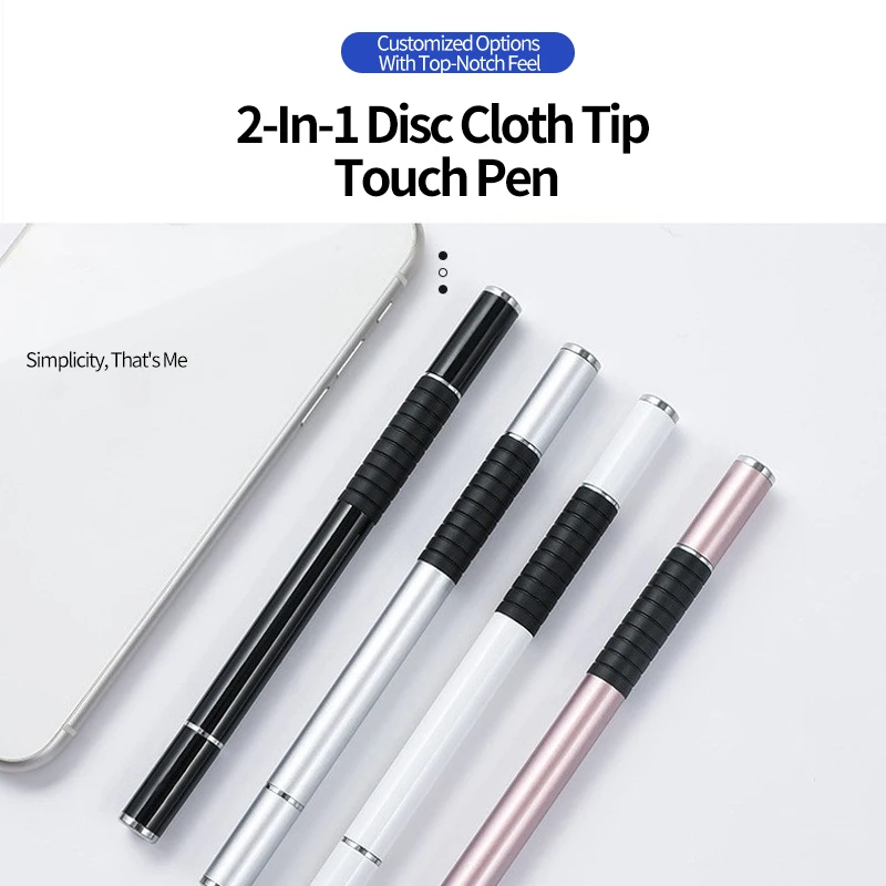 2 In 1 Universal Metal Stylus Pen Drawing Tablet Sensetive Capacitive Screen Touch Pen For Android IPad IPhone Samsung Phone