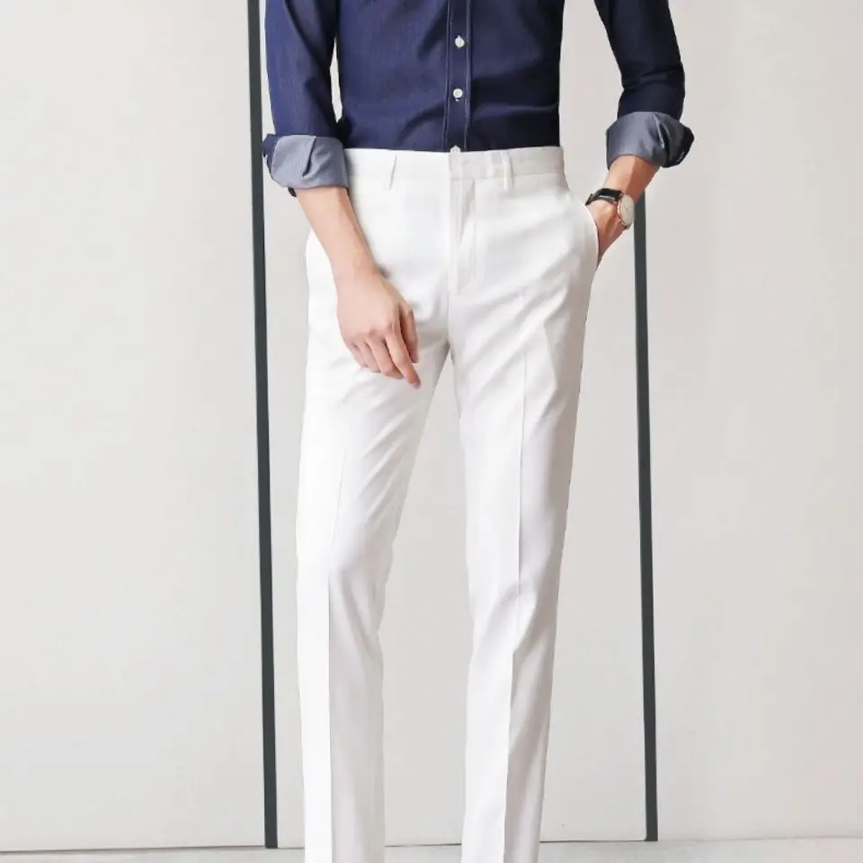 

2023 Spring Autumn Fashion Men's Casual Suit Pants Korean Style Male Casual Pants Long Straight Trousers Streetwear K21