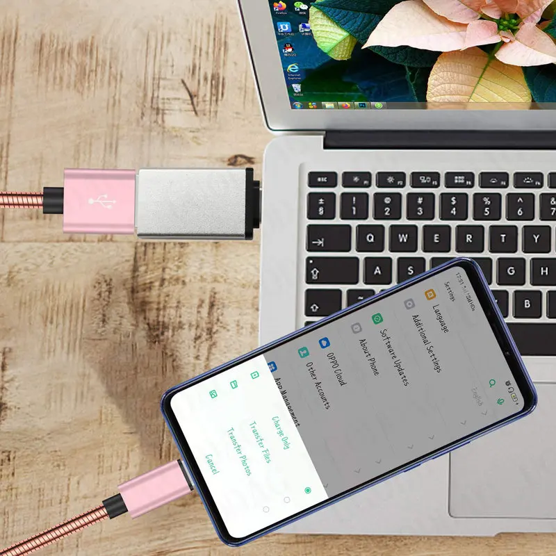 USB-C USB 2.0 어댑터, 알루미늄 C 타입 수-USB A 2.0 암 변환기, 스마트폰 노트북 마우스 키보드용, 1 개, 2 개, 4 개