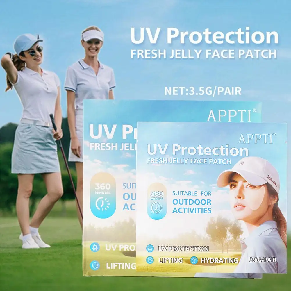 UV Protection Face Patch Golf Sun Protection Fresh Jelly Face Patch For Outdoor Activities Sunblock Gel Golf Patches Skincare image 2