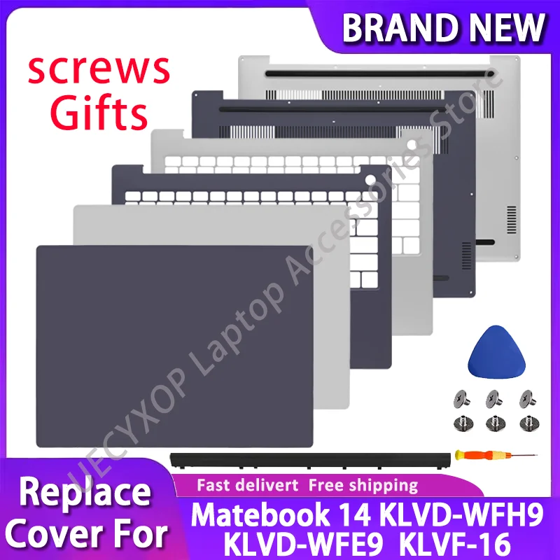 

LCD Back Cover Palmrest Bottom Hinge Cover for Matebook 14 KLVD-WFH9 KLVD-WFE9 2021 KLVF-16 2022 Replace