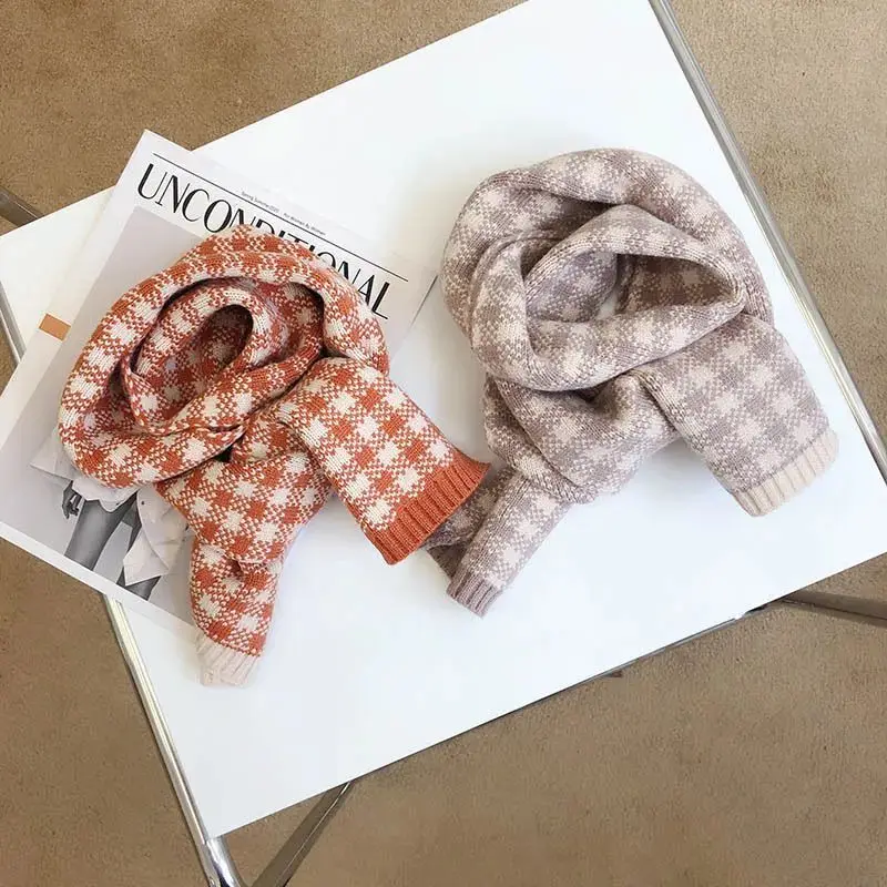 子供用よだれかけガールスカーフ秋冬ニット暖かい多用途2点セット子供用の居心地の良いファッショナブルなアクセサリー