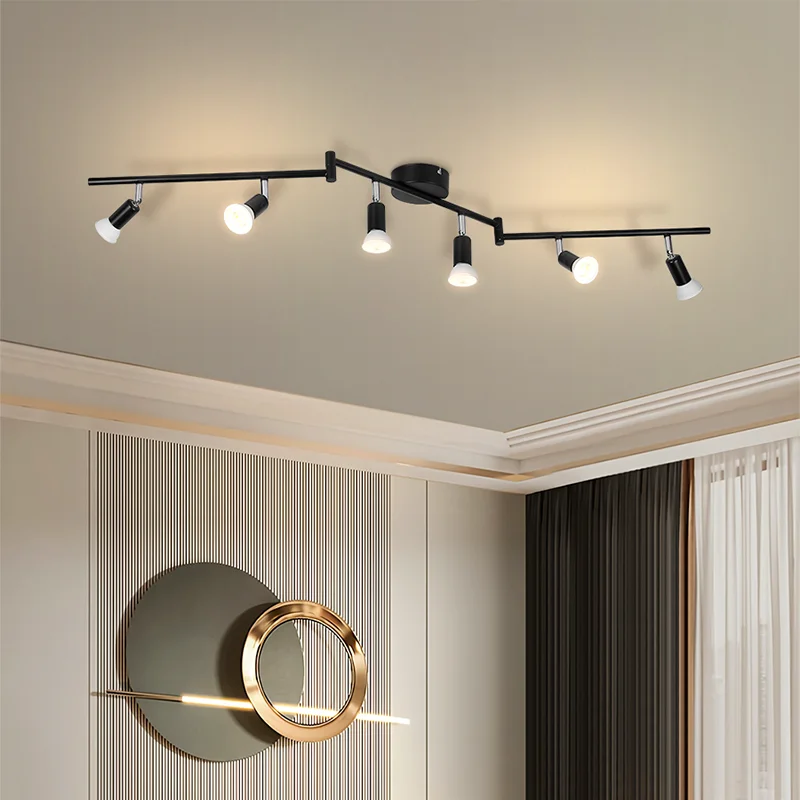 Nordic Six Head LED Surface Mounted Spotlight with Adjustable Angle Suitable Living Room Bedroom Shopping Mall Indoor Lighting