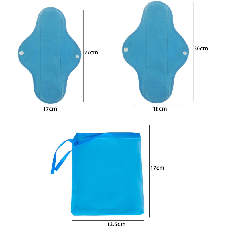 Juego de toallas sanitarias reutilizables para mujeres, almohadilla de tela a prueba de fugas de flujo moderado, altamente absorbente, higiene