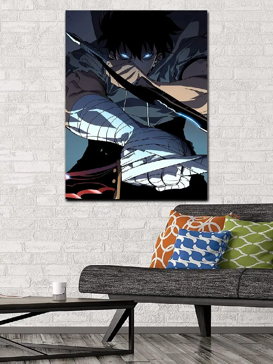 Solo Leveling Anime Poster  Japanese Manga Canvas Wall Art for Bedroom Study  Living Room  Decorative Painting  Gift Idea No Fra