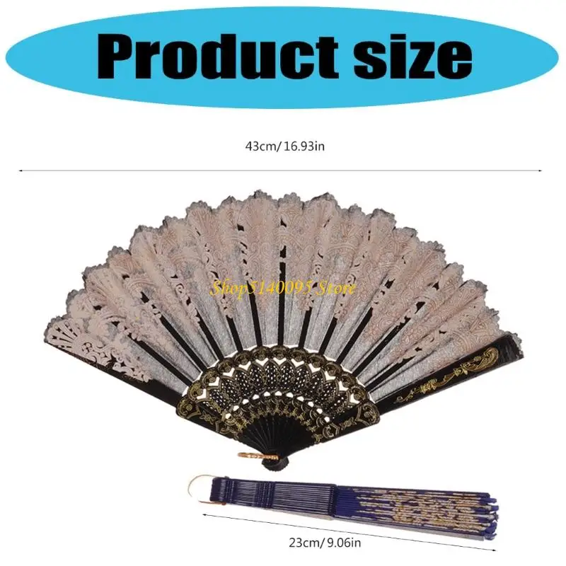 Dxae gouden bloemen vouwen handventilator vrouwen opvouwbare handheld fan voor bruiloftskerk dansende feest huisdecoraties