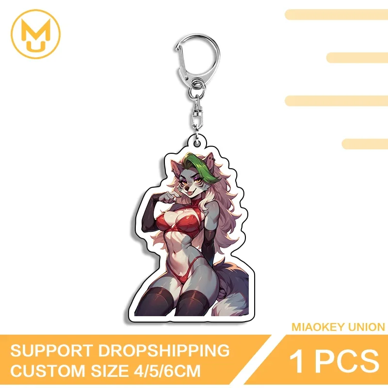 Figurine Anime Bikini Roxanne Sexy Waifu Edgy Exquisite, Porte-clés Double Face Innovant, Bijou Personnalisé et Tendance