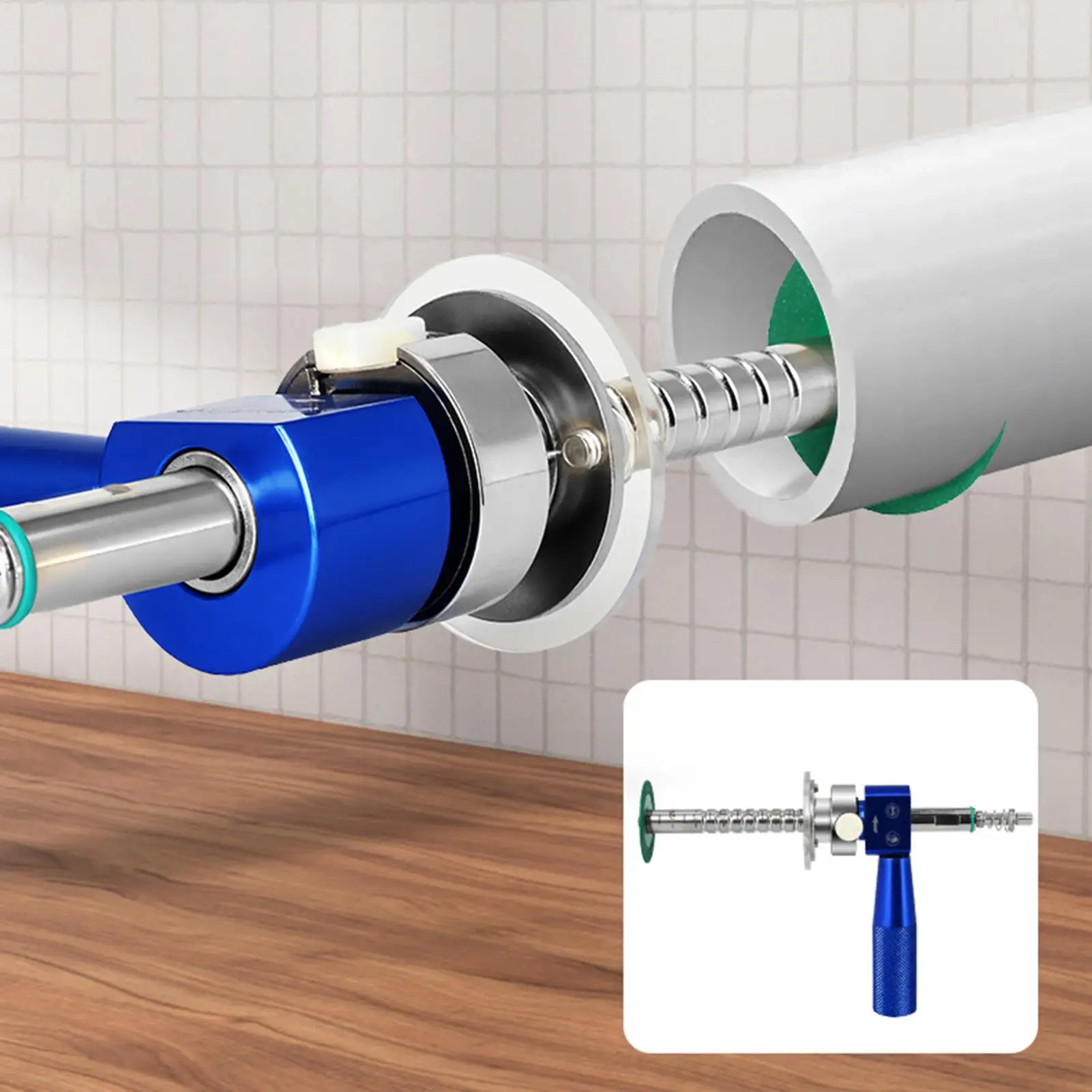 PVC Pipe Inside Diameter Cutter With Adjustable Depth Gauge Handle, Pipe Inside Cutter For Electric Drill, For 1-1/4 Inch Inside