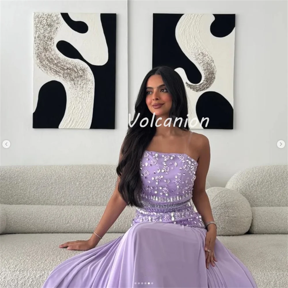 Customized Sizes Available Exquisite Chiffon Rhinestone Beading Draped Straight Strapless Long Dresses Bespoke Occasion Dresses