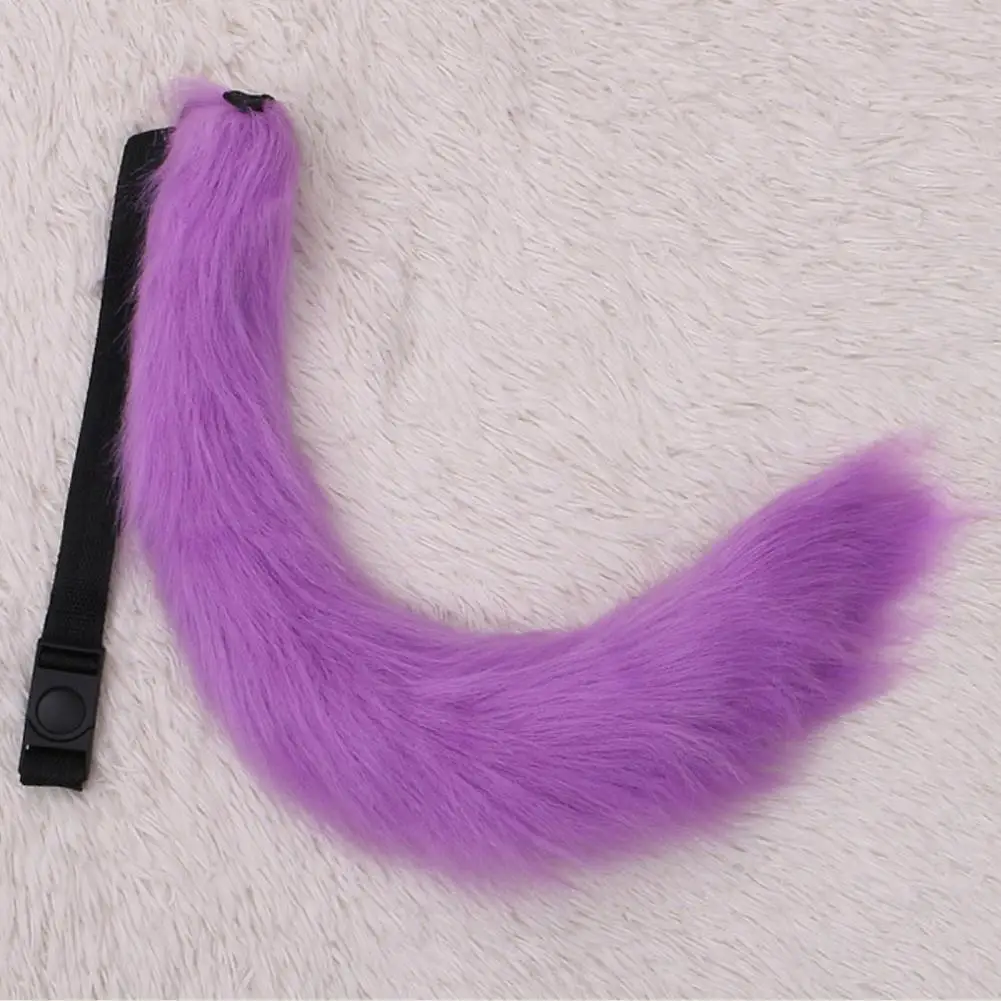 Cosplay Fake Fox Tail Soft Fuzzy Plush Adjustable Waist Circumference Elastic Band Club Dance Paty Costumes Prop Artificial Tail