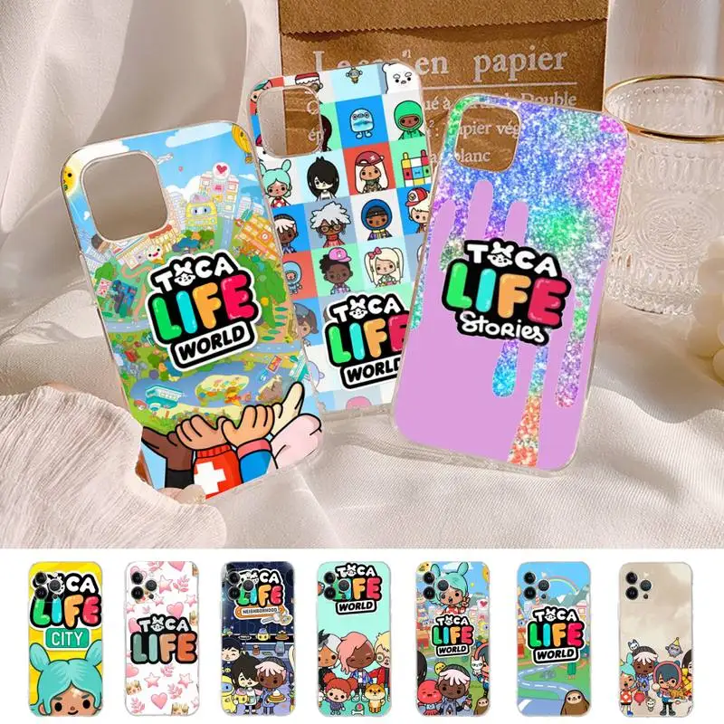 Toca Boca Toca Life World Phone Case For iPhone 14 13 12 11 Pro Max XS X XR SE 2020 6 7 8 Plus Mini Transparent Shell