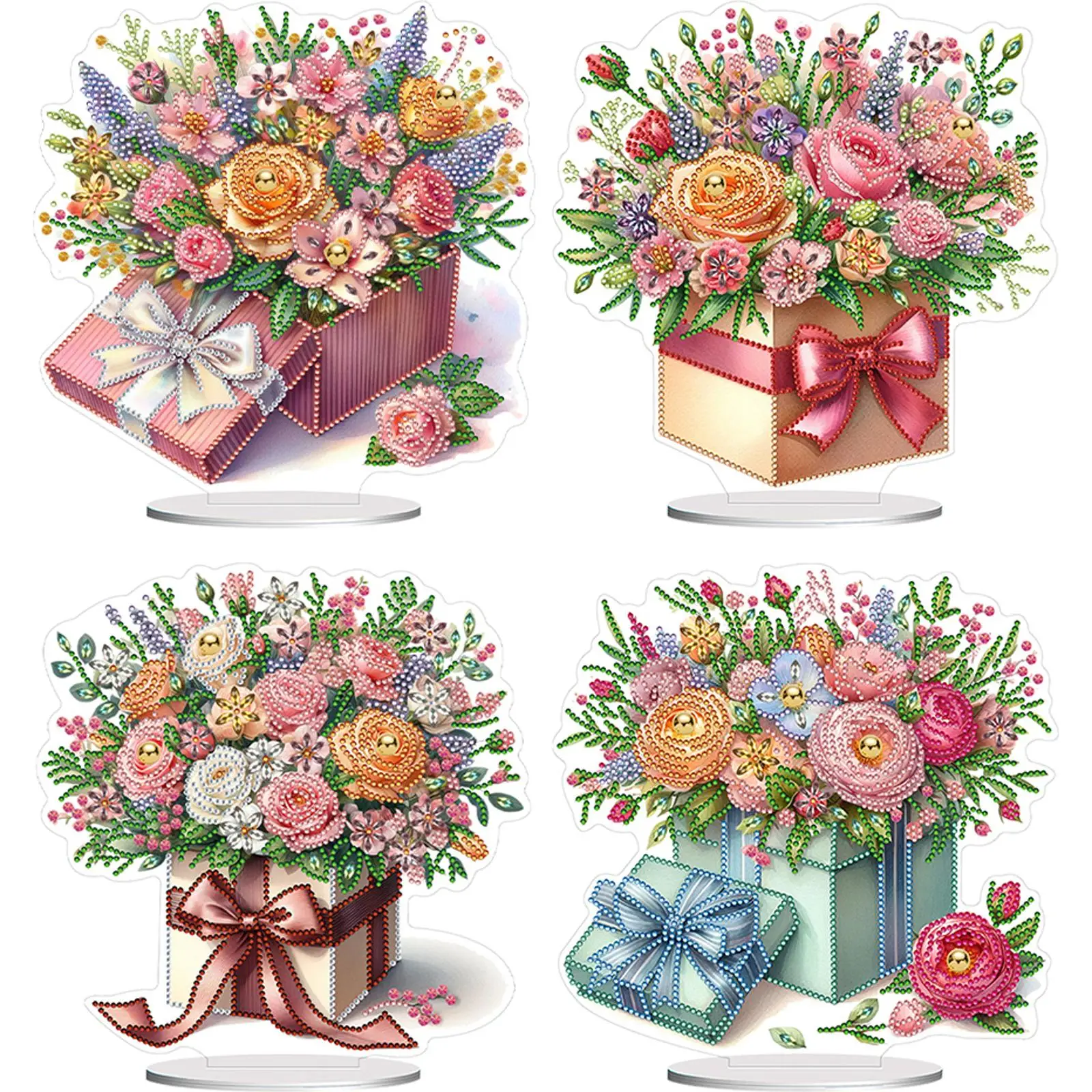 

Набор для алмазной вышивки 2D: Плоские цветы, украшения для стола, декор для дома и офиса