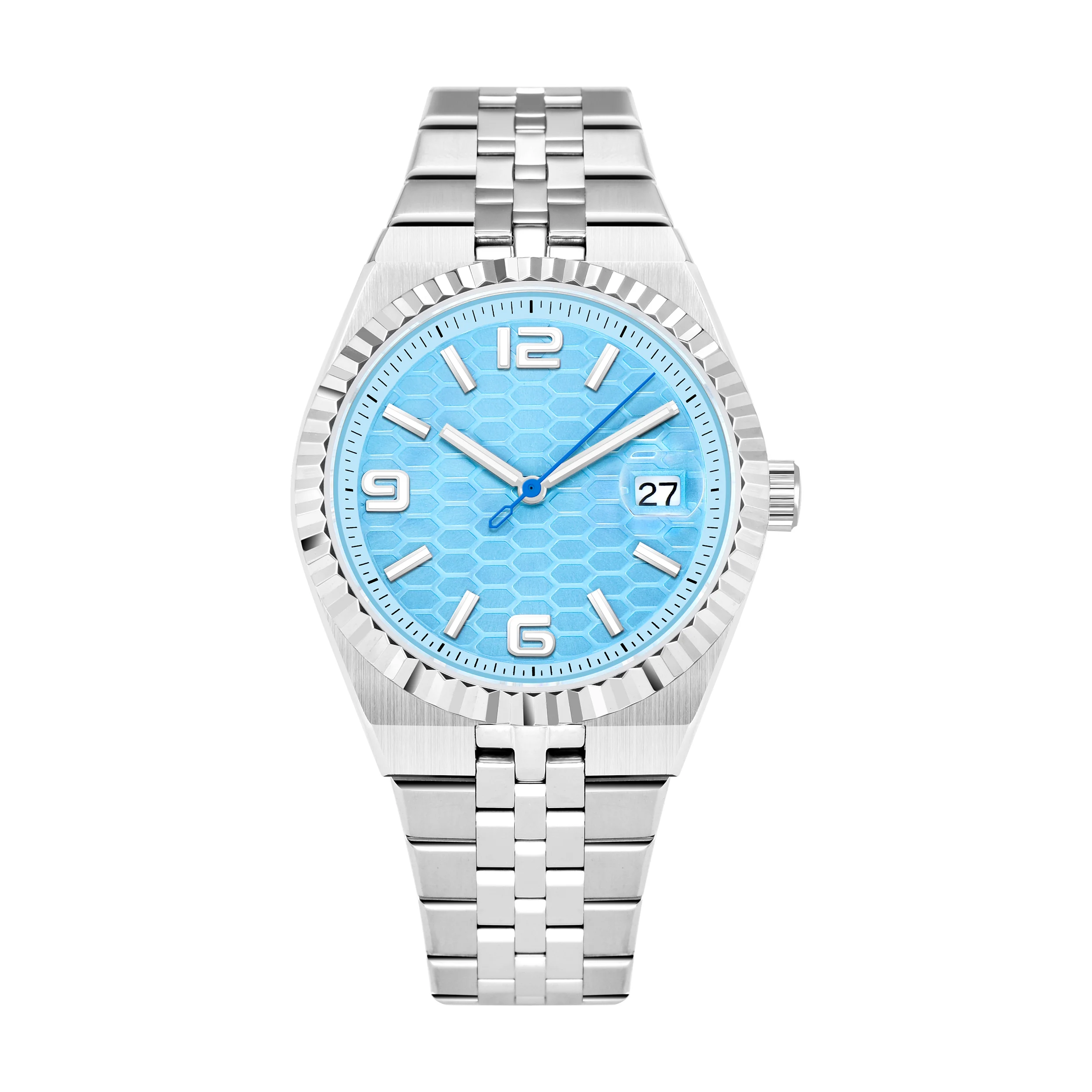 2025 New Watch 39.5mm Men's Watch Sapphire Glass NH35 Movement Texture Dial Silver Case Stainless Steel Strap