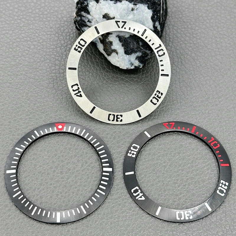 Mod 41mm X 32mm Samurai Case Bezel Flat Stainless Steel Watch Bezel Inner Ring Suitable For King Samurai NH35 NH36 Movement