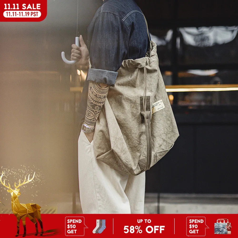 

Maden Vintage Canvas Large-capacity Tie-dye Bags Hand-held Shoulder Bags Crossbody Bucket Bag for Unisex Style Versatile Bags