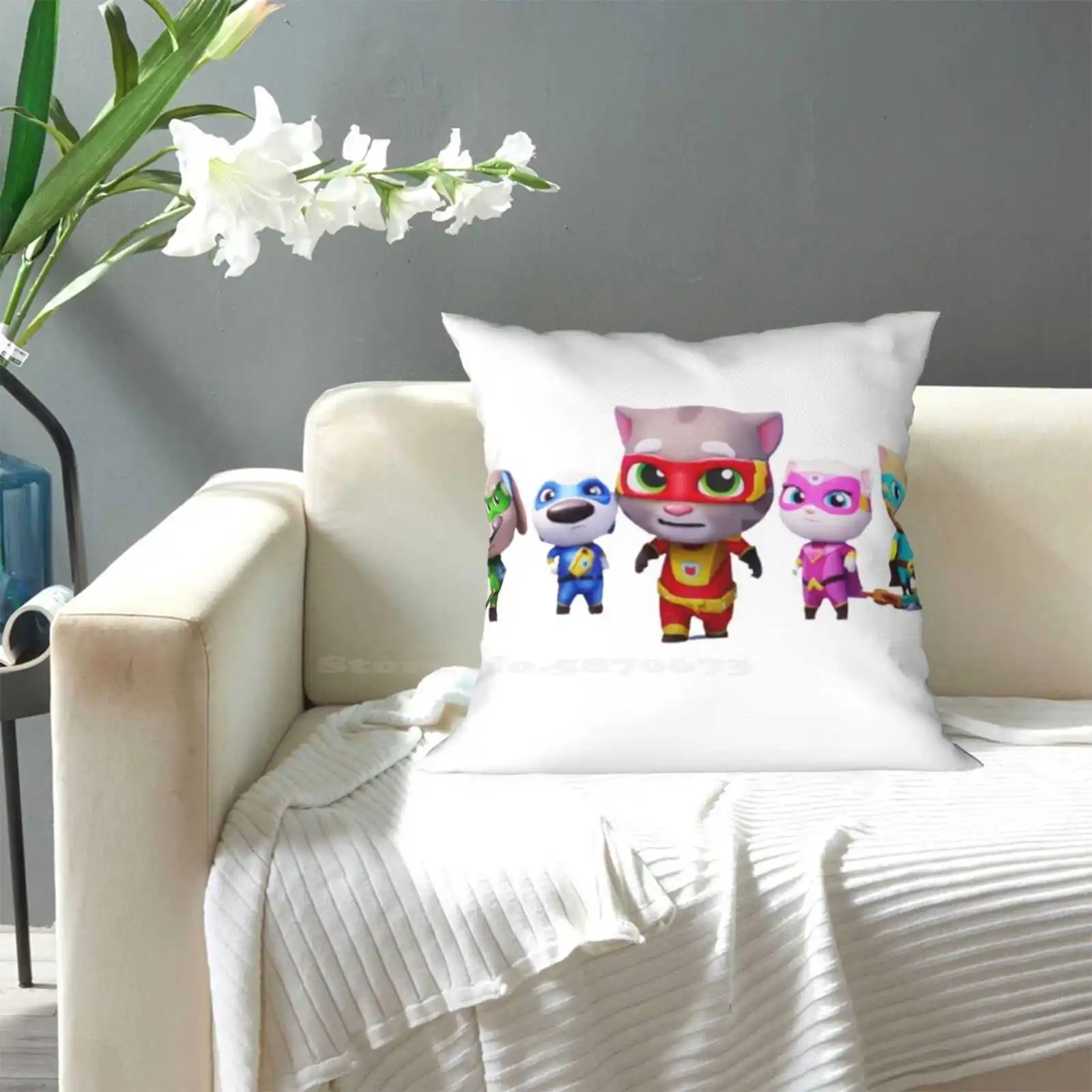 Talking Tom And Friends Are Hero T Shirt & Mask And Sticker Bedroom Office Hug Pillowcase 2020 2022 2023 Series The Movie