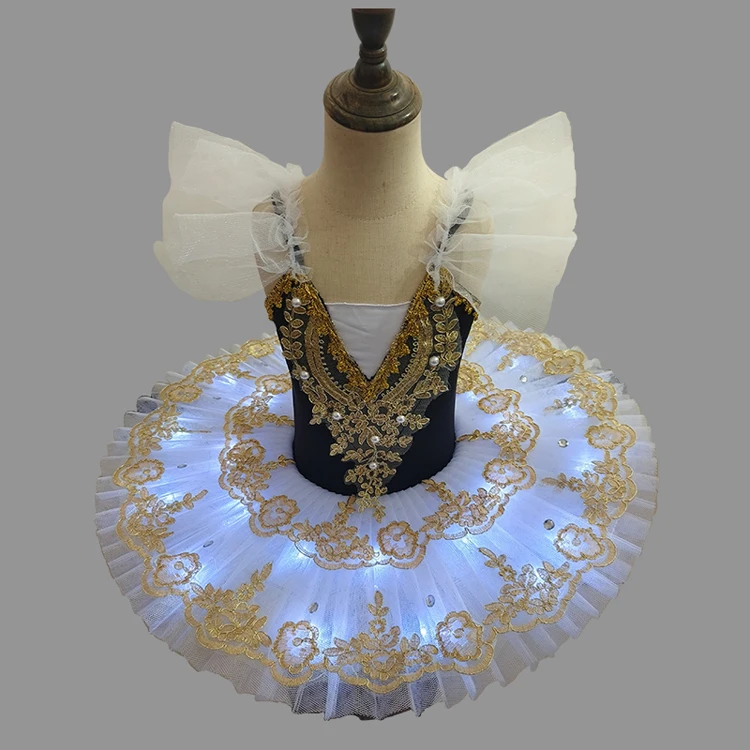 Tutu Ballet Led Light Swan Lake Ballerina Pancake Tutu Girl Women Adult Child Ballet Dress Kids Dance Costumes Tutu Led Ballet