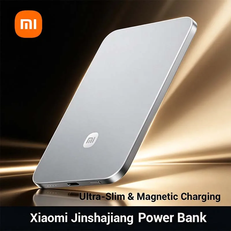 Xiaomi 2026 New Magnetic Ultra Slim Power Bank 5000mAh 15W Wireless Fast Charging Portable External Battery for iPhone  15-17+