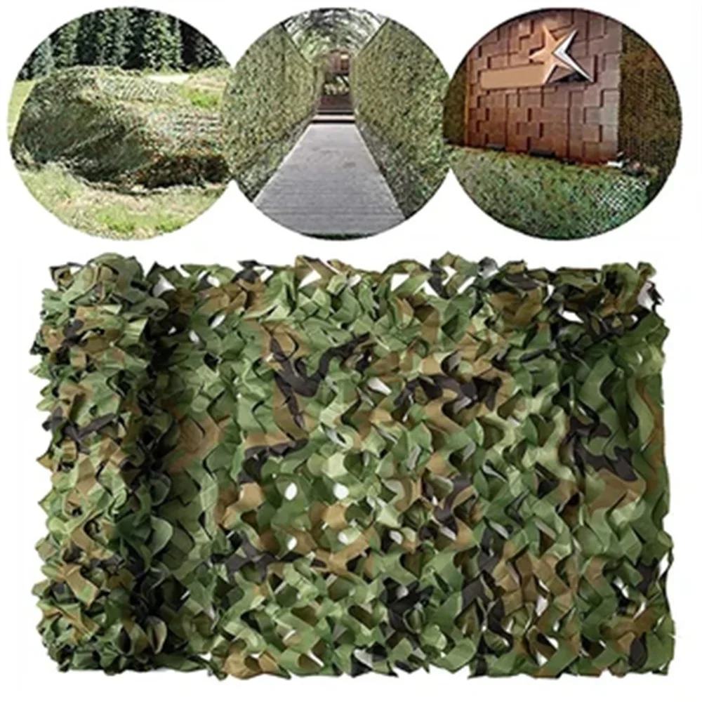 Camouflage Netting Bulk Roll Outdoor Camping Sunshade Mesh Camo Net for Hunting Shooting Car Cover Party Awning Sun Shelter