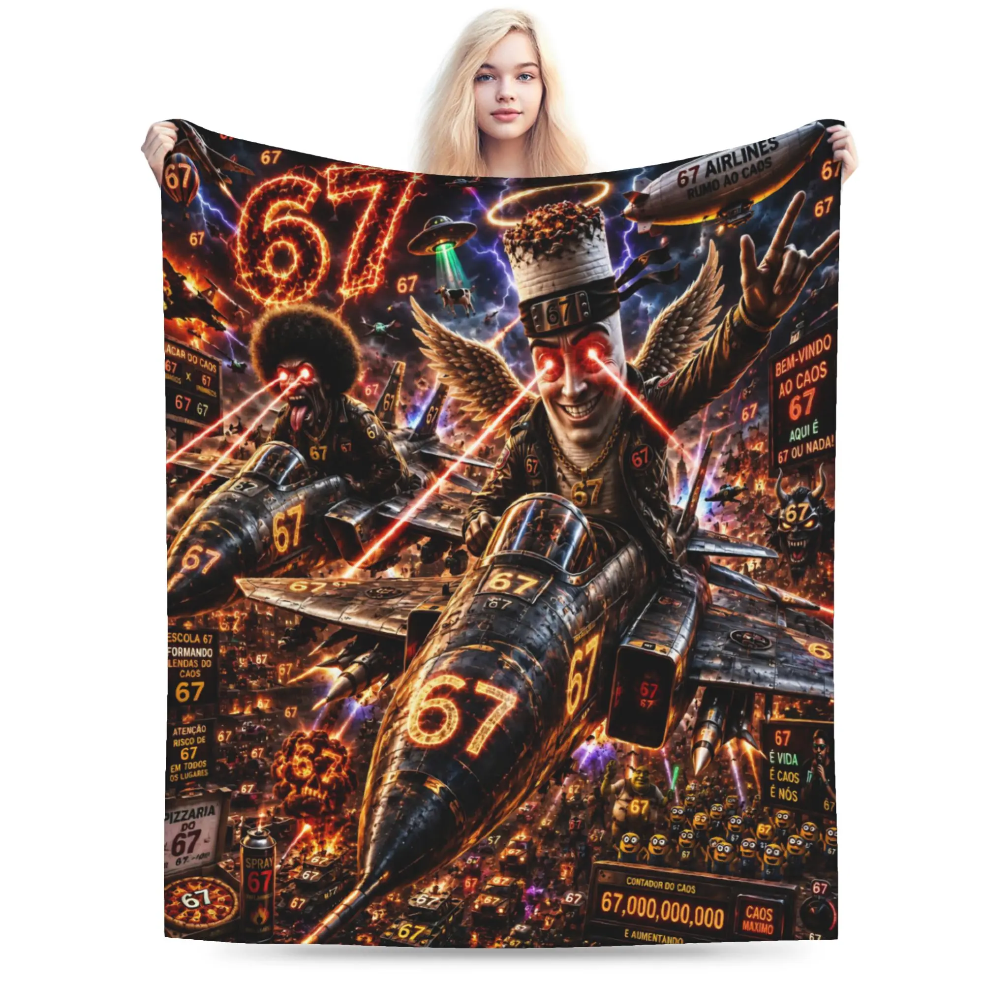funny Six Seven 67 Meme 6 7 meme Blanket Ultra-Soft Coral Fleece Plush Cozy Gift  Throw Blankets Bedspreads