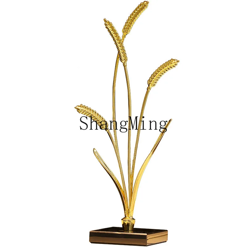 

PYH metal wheat ear crafts light luxury high-end office Bogu rack wine rack home accessories living room decoration