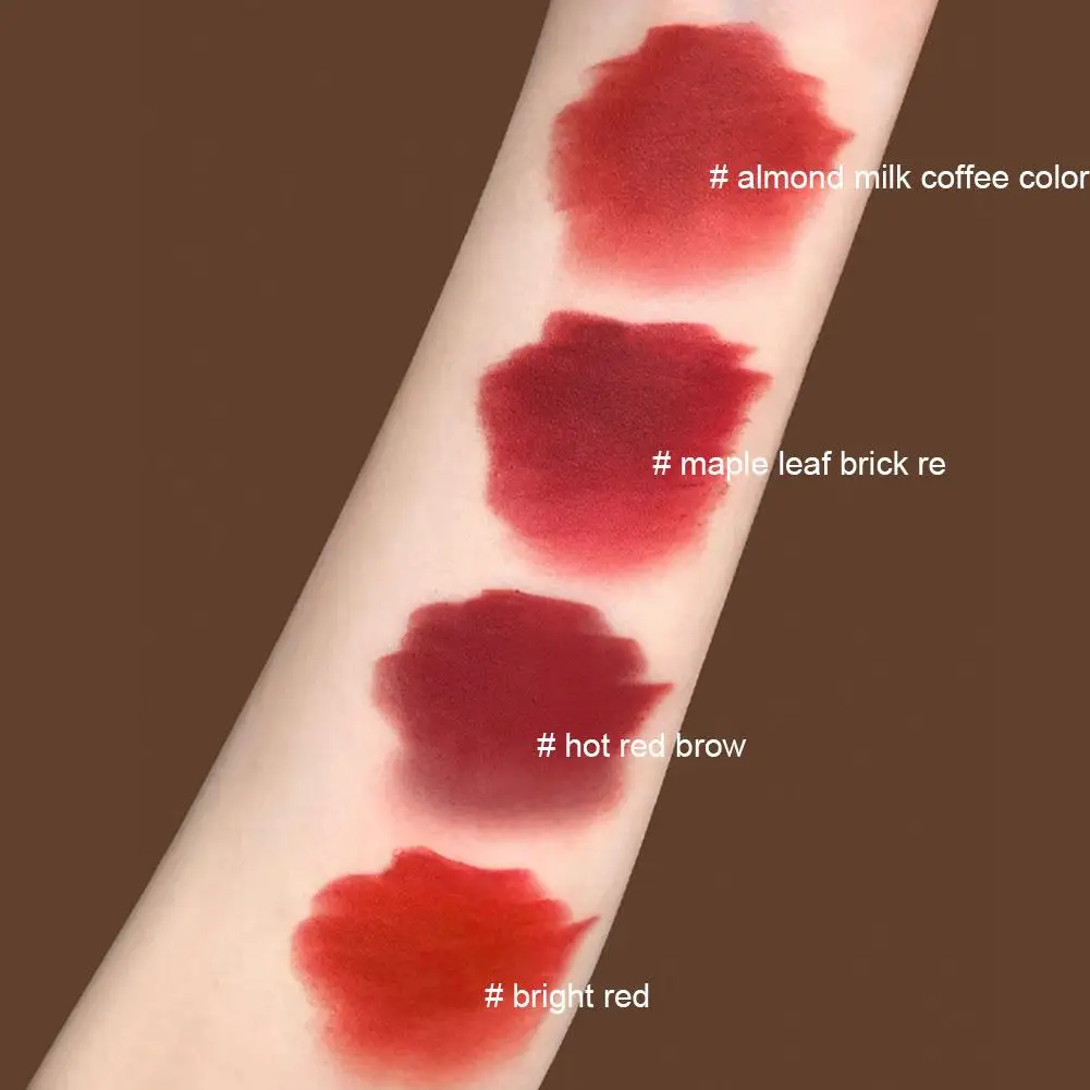 Batom matte velvet para mulheres, duradouro, hidratante, impermeável, antiaderente, gloss labial, maquiagem feminina, cosméticos, 4 cores