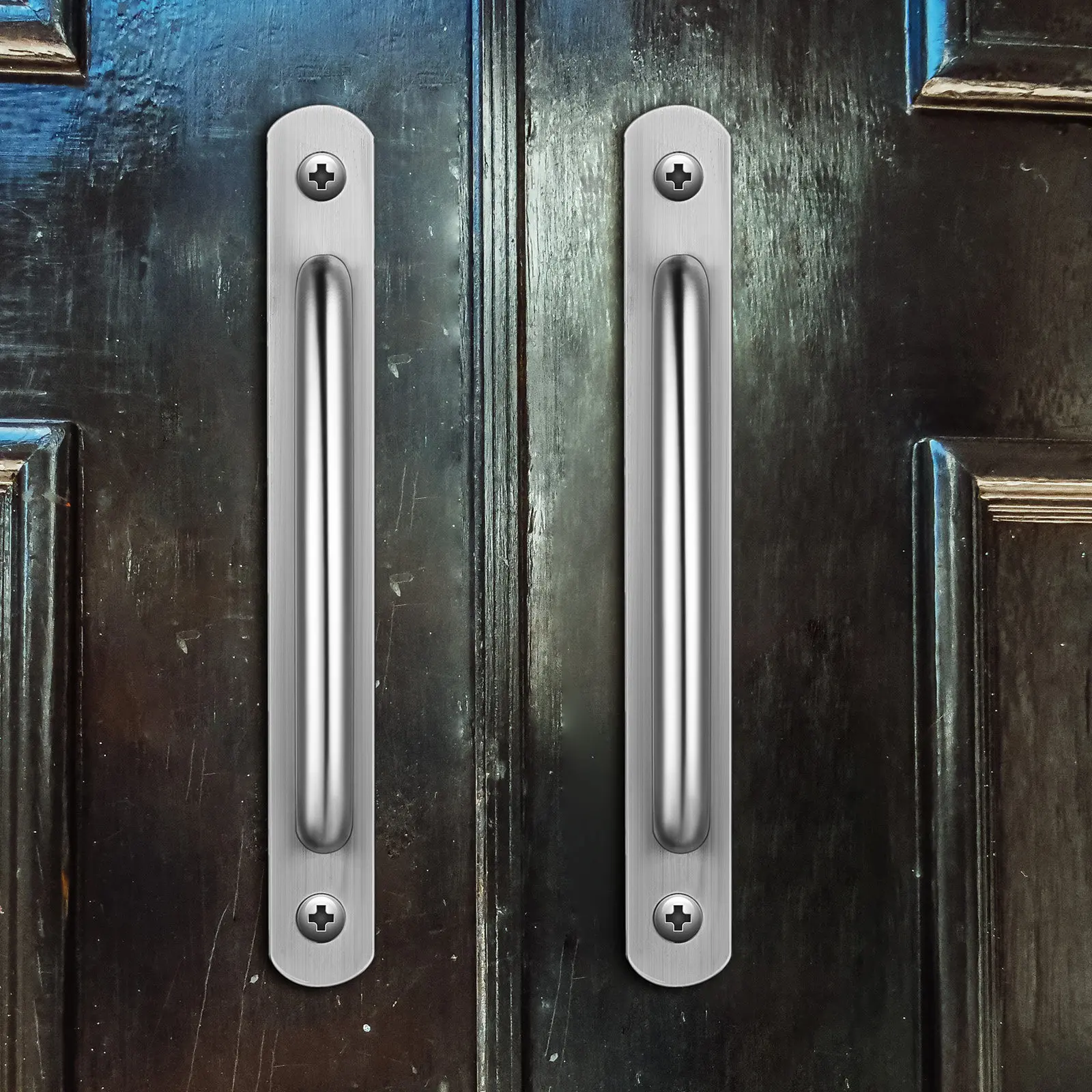 4Pcs Aluminium Alloy Door Handles Modern Cabinet Pulls for Closet Sliding Garage Indoor Outdoor Sturdy Rustproof Pulls